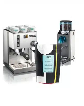 Rancilio Silvia og Rocky rustfri u/doserer pakke med kaffe