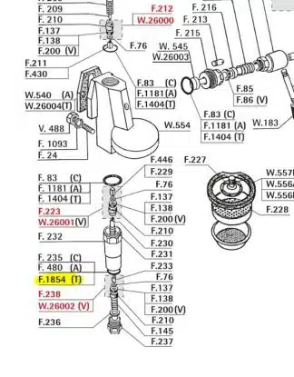 E61 teflonpakning manuell gruppe jet braker