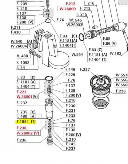 E61 teflonpakning manuell gruppe jet braker