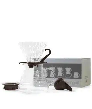 Hario V60 kaffebryggesett i glass