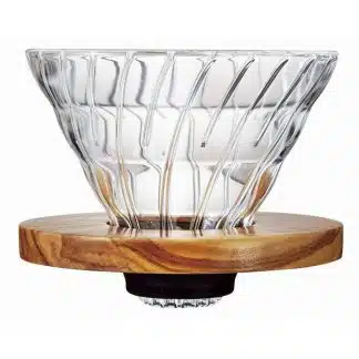 Hario V60 oliventre håndbrygger i glass