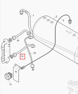 Rancilio koker rør nivå PIPE 10 X 8 F3/8 - M3/8