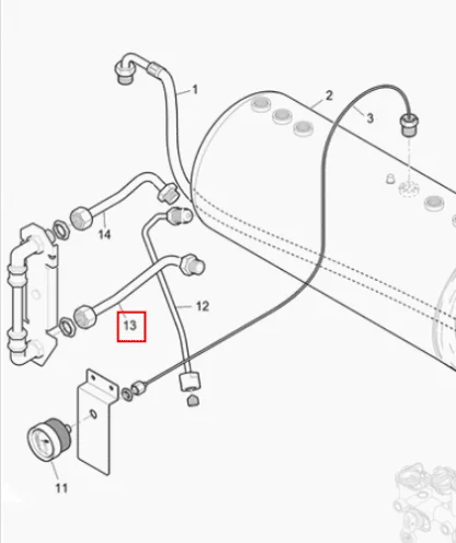 Rancilio koker rør nivå PIPE 10 X 8 F3/8 - M3/8